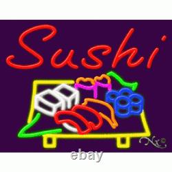 BRAND NEW SUSHI 31x24 WithLOGO REAL NEON BUSINESS SIGN withCUSTOM OPTIONS 11784