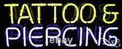 BRAND NEW TATTOO & PIERCING 32x13 REAL NEON SIGN withCUSTOM OPTIONS 10298