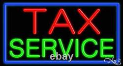 BRAND NEW TAX SERVICE 37x20x3 BORDER REAL NEON SIGN withCUSTOM OPTIONS 10421