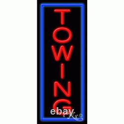 BRAND NEW TOWING 32x13 VERTICAL BORDER REAL NEON SIGN WithCUSTOM OPTIONS 11639