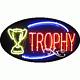 BRAND NEW TROPHY 30x17 OVAL BORDER LOGO REAL NEON SIGN withCUSTOM OPTIONS 14378