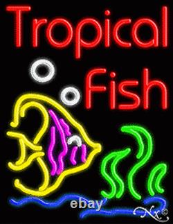BRAND NEW TROPICAL FISH 31x24 WithLOGO REAL NEON SIGN withCUSTOM OPTIONS 10711