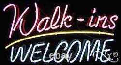 BRAND NEW WALK-INS WELCOME 37x20 UNDERLINED REAL NEON withCUSTOM OPTIONS 10357