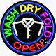 BRAND NEW WASH DRY FOLD OPEN 26x26 ROUND REAL NEON SIGN withCUSTOM OPTIONS 11170