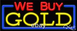 BRAND NEW WE BUY GOLD 32x13x3 BORDER REAL NEON SIGN WithCUSTOM OPTIONS 11196