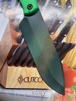 CUTCO KA-BAR 5726 Outdoorsman Hunting Knife Custom Neon Green Handle
