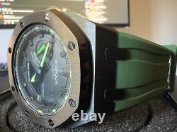 Custom G shock GA2100 AP Royal Oak mod kit green band and Neon G Shock